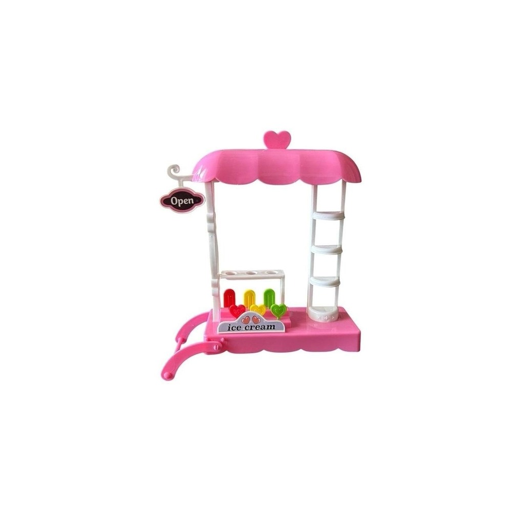 Barbie Ice Cream Stand Playset Replacement Piece Pink Cart Popsicle Display Matt